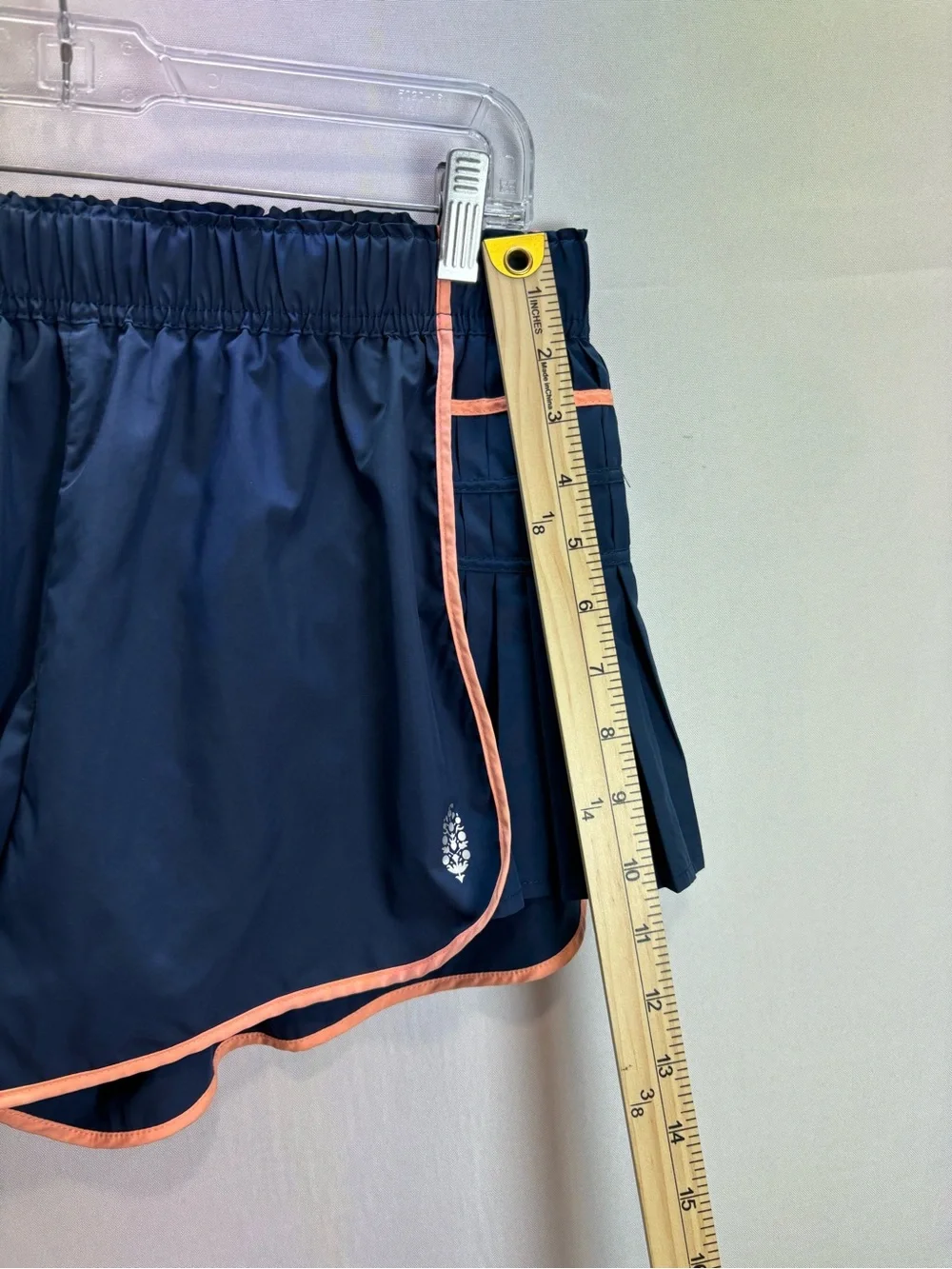 Free People Navy/Peach Women's Athletic Running Shorts Lined Elastic Waist S/P